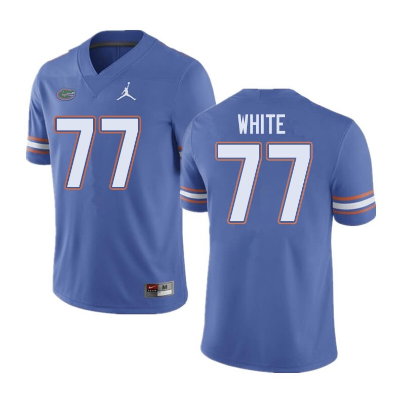 Men's NCAA Florida Gators Ethan White #77 Stitched Authentic Jordan Brand Blue College Football Jersey COB0865BZ